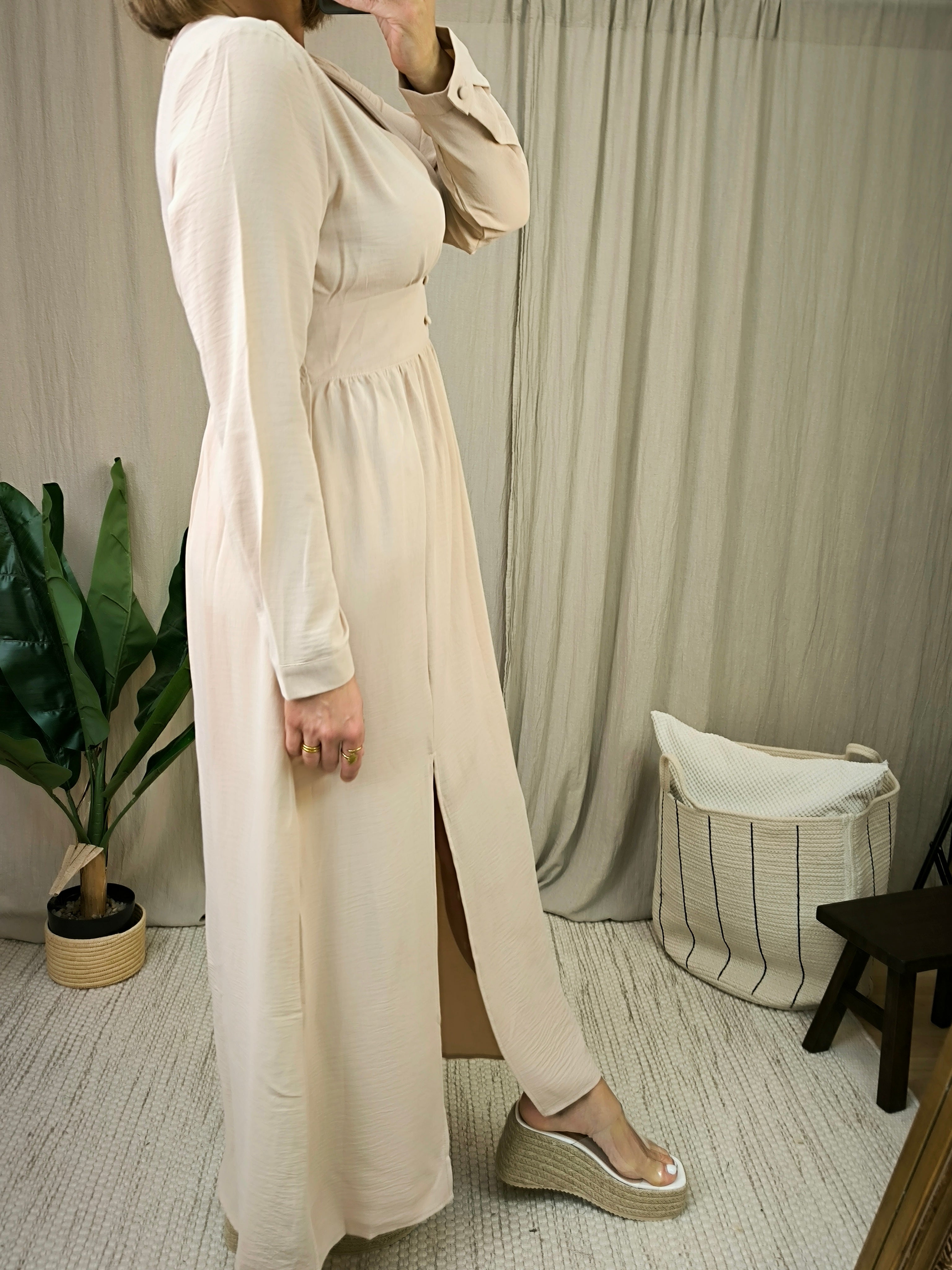 Robe longue beige | Addict showroom