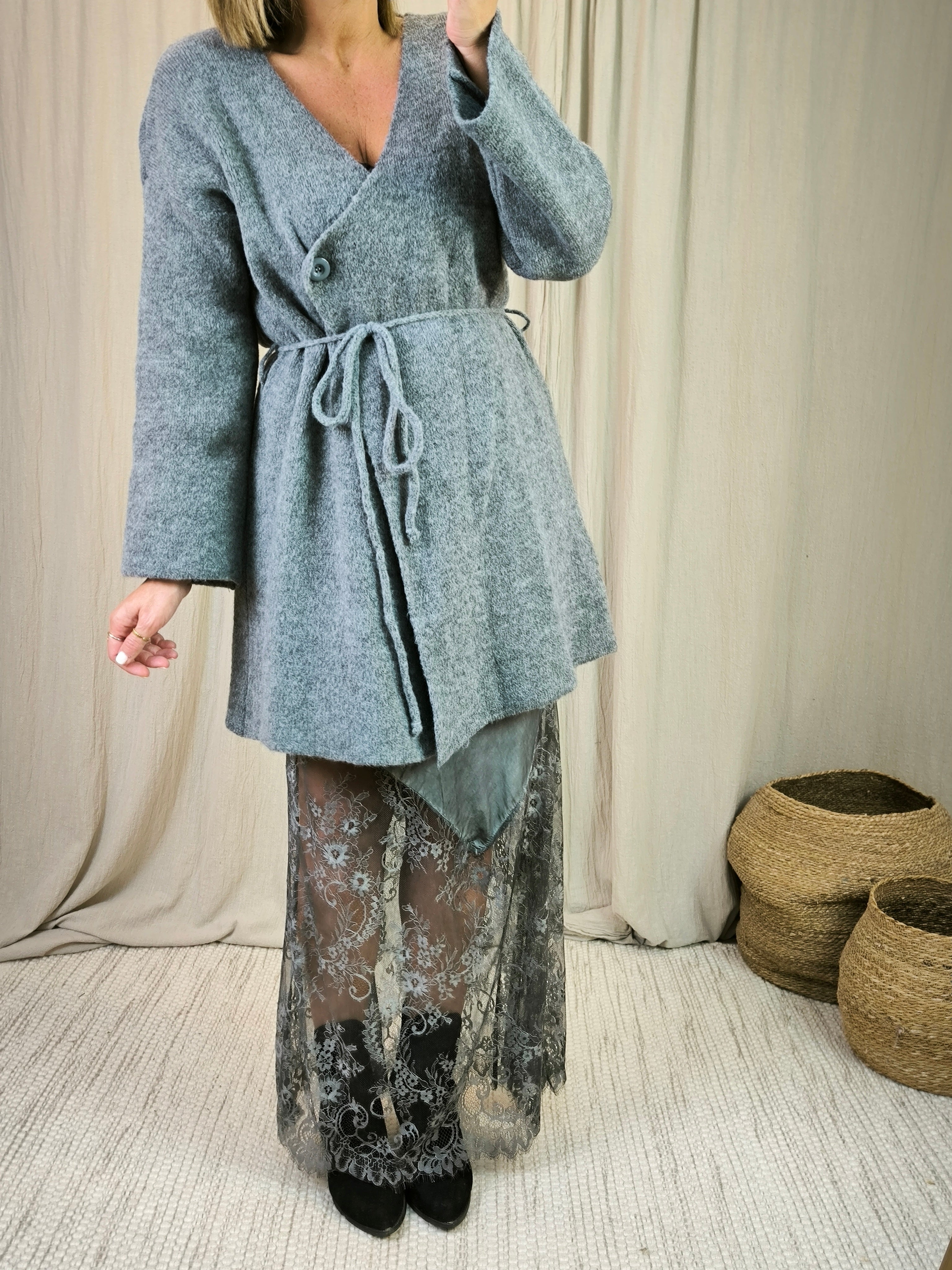 Cardigan gris | Addict showroom