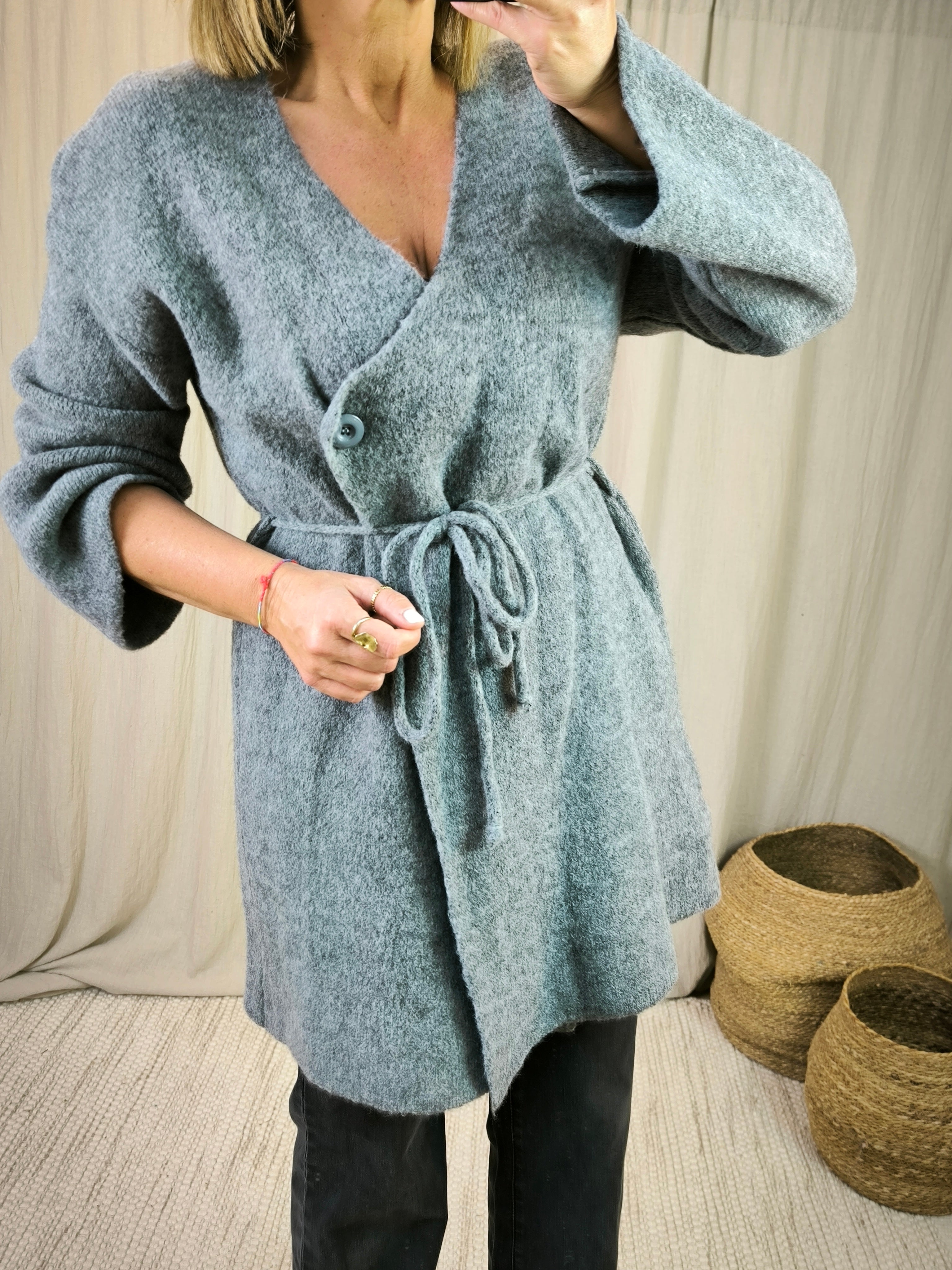 Cardigan gris | Addict showroom