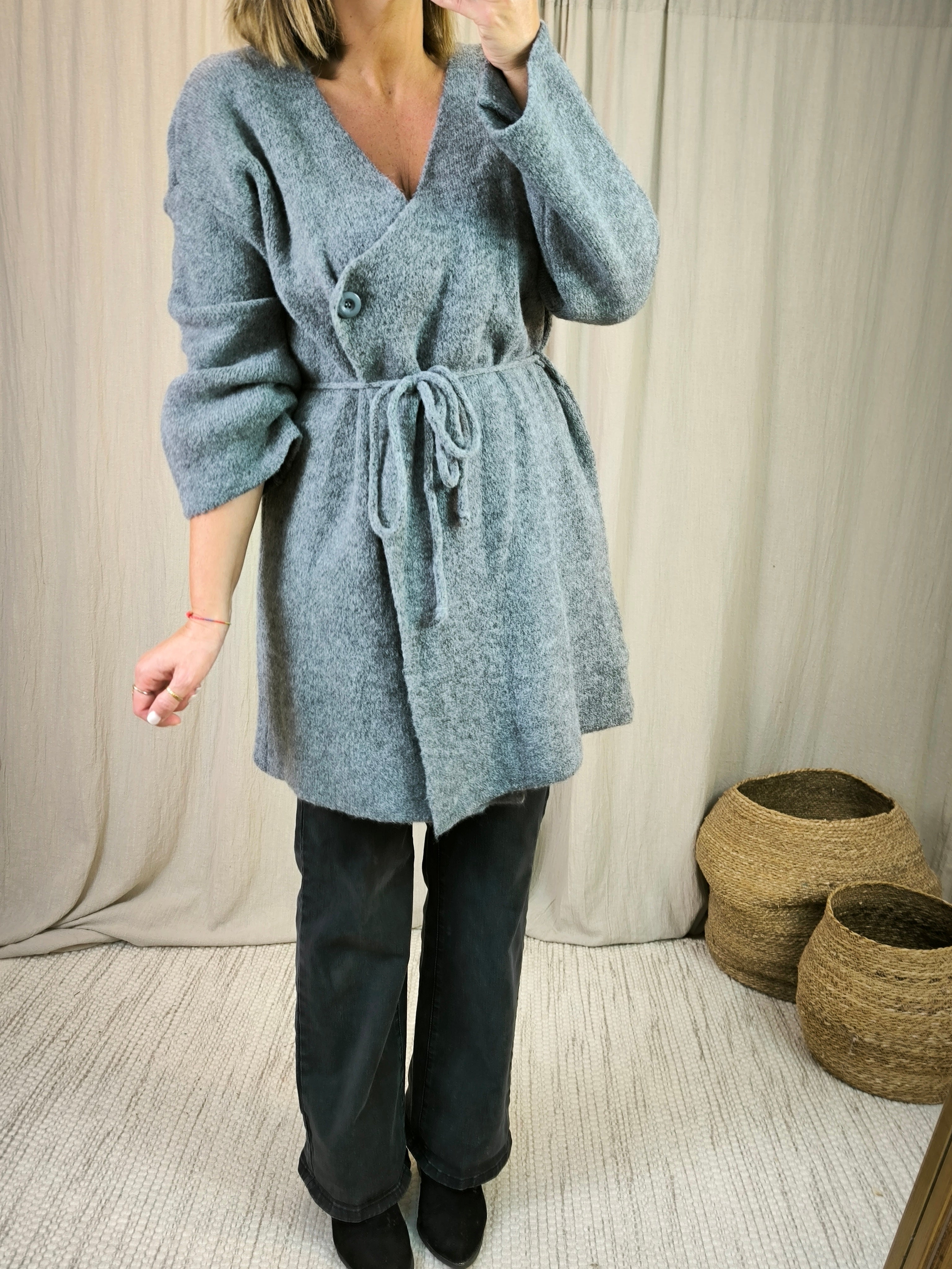 Cardigan gris | Addict showroom