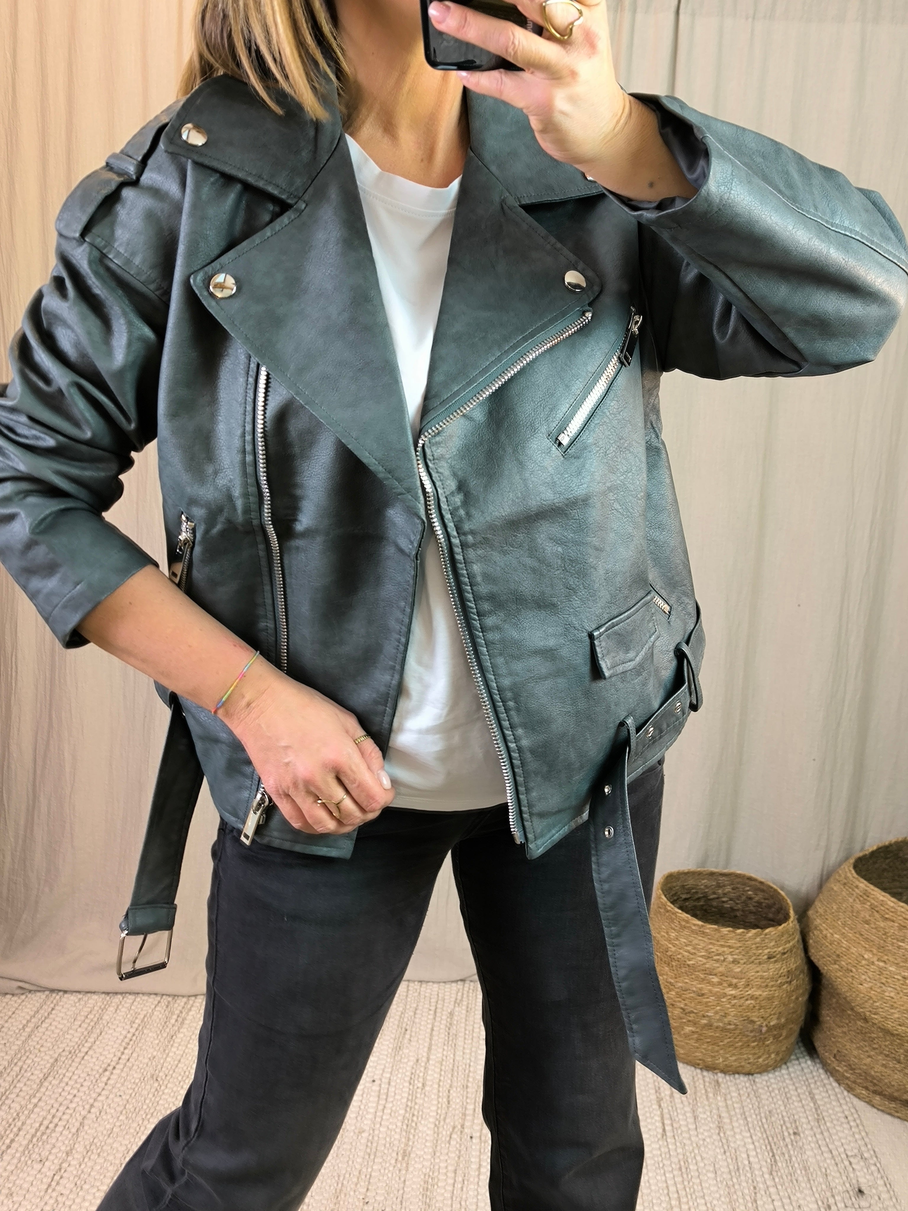 Veste perfecto grise | Addict showroom